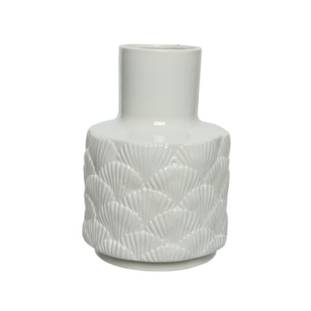 Wazon Ceramiczny Biały Muszelka