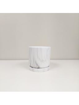 Osłonka Ceramiczna z Podstawką MARBLE - h16xd17cm - Szary