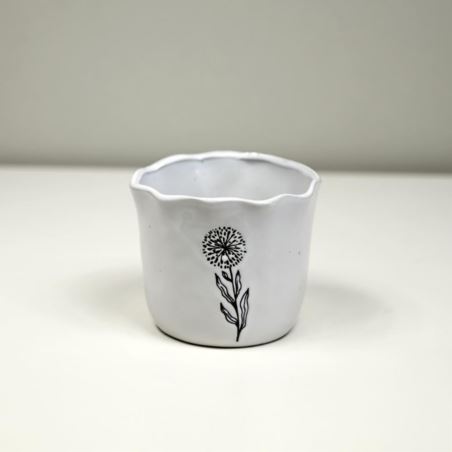 Doniczka Ceramiczna Biała Dmuchawiec