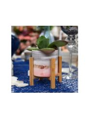 Donica Ceramiczna na Drewnianym Stojaku FLORA