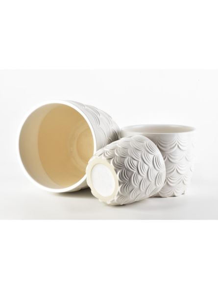 Kremowa Doniczka Ceramiczna Syrenie Łuski